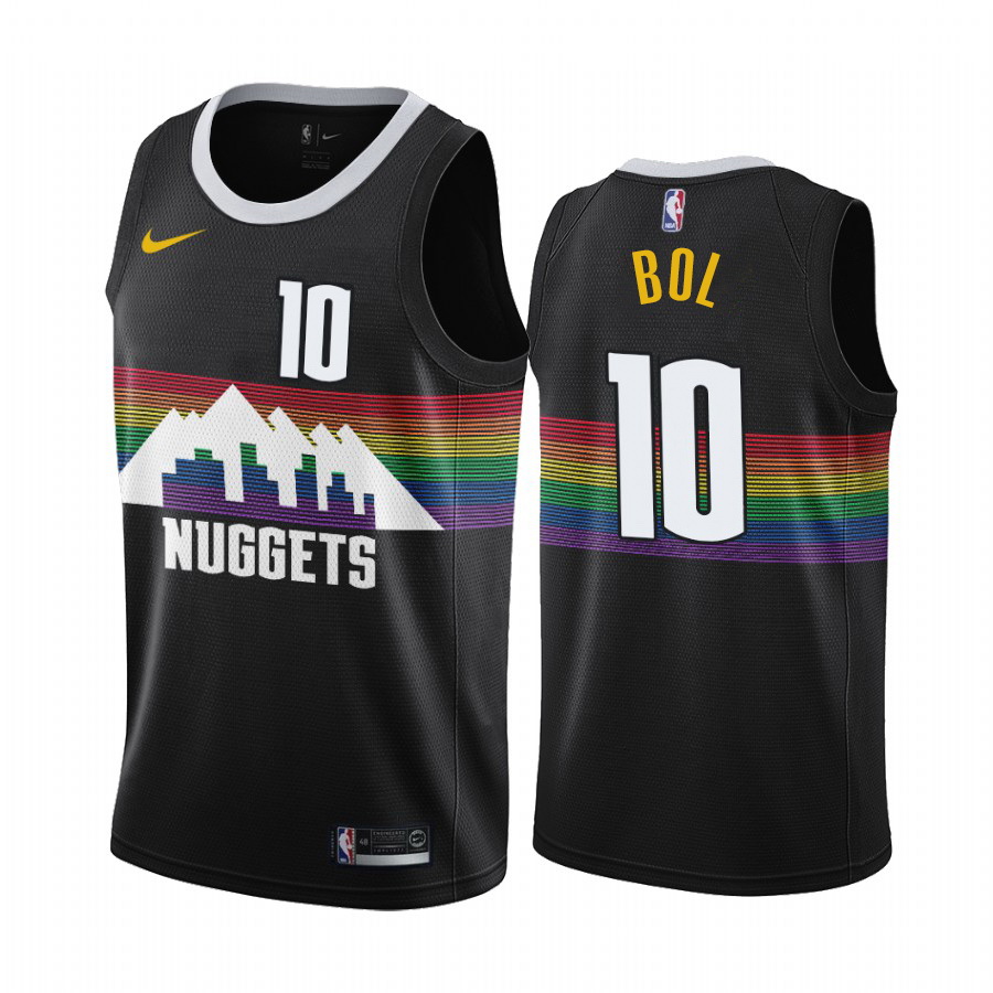 Men Nike Denver Nuggets 10 Bol Bol Men 2019 20 Black City Edition NBA Jersey