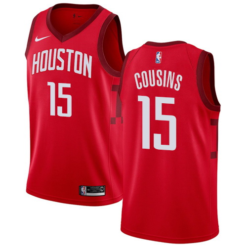 Men Nike Houston Rockets 15 DeMarcus Cousins Red NBA Swingman Earned Edition Jersey