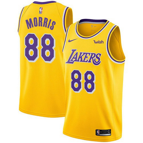 Men Nike Los Angeles Lakers 88 Markieff Morris Gold NBA Swingman Icon Edition Jersey