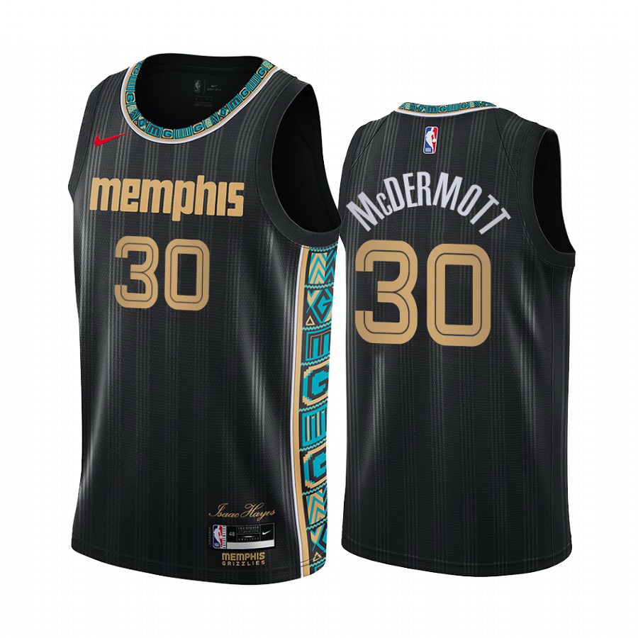 Men Nike Memphis Grizzlies 30 Sean Mcdermott Black NBA Swingman 2020 21 City Edition Jersey