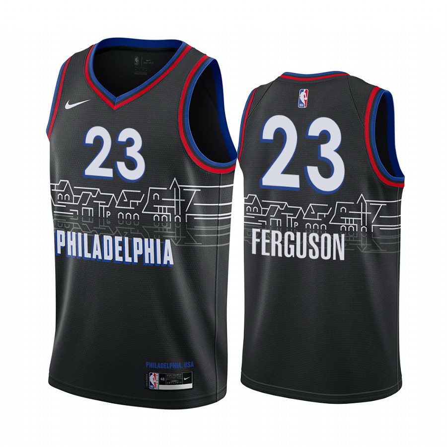 Men Nike Philadelphia 76ers 23 Terrance Ferguson Black NBA Swingman 2020 21 City Edition Jersey