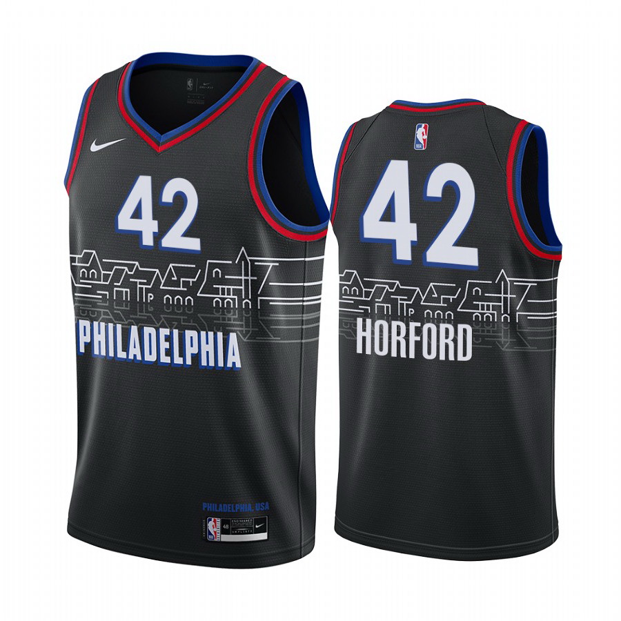 Men Nike Philadelphia 76ers 42 Al Horford Black NBA Swingman 2020 21 City Edition Jersey