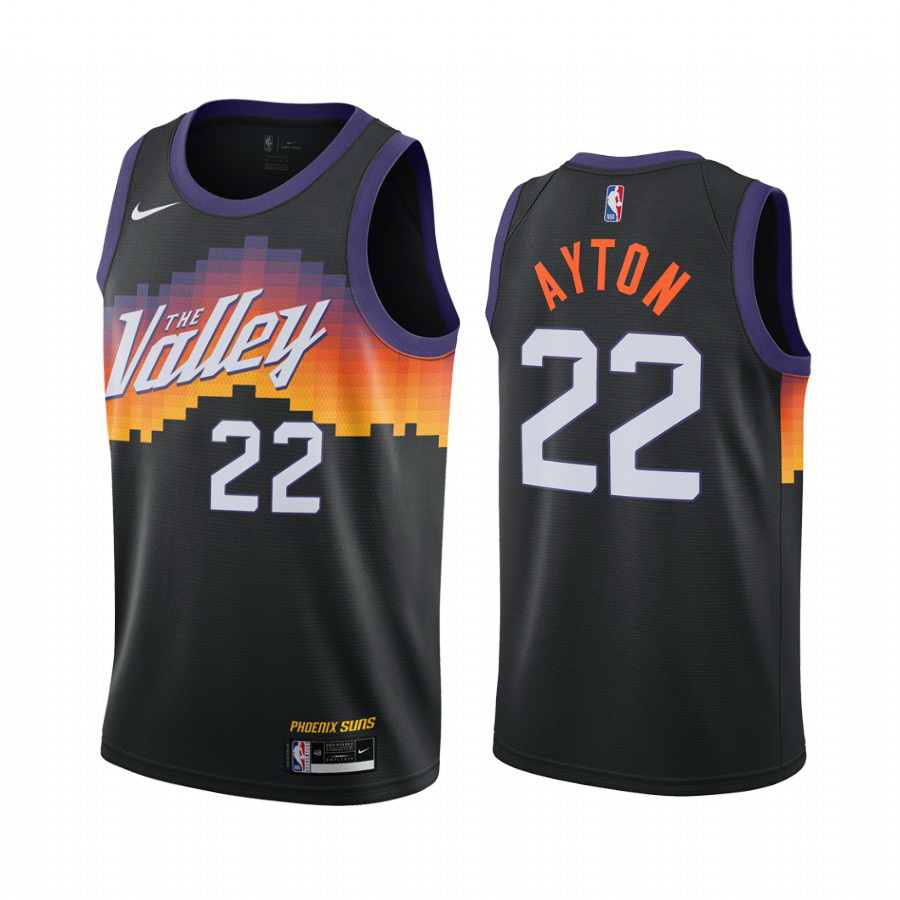 Men Nike Phoenix Suns 22 Deandre Ayton Black NBA Swingman 2020 21 City Edition Jersey