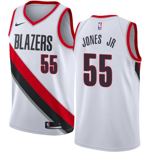 Men Nike Portland Blazers 55 Derrick Jones Jr White NBA Swingman Association Edition Jersey