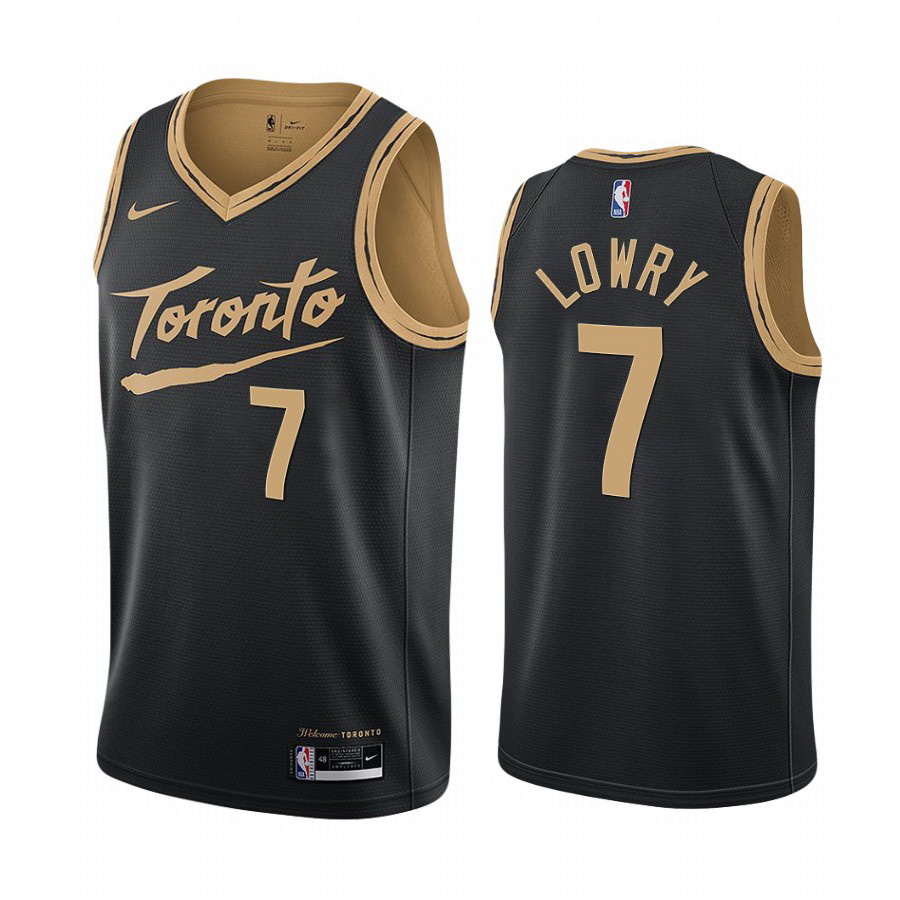 Men Nike Toronto Raptors 7 Kyle Lowry Black NBA Swingman 2020 21 City Edition Jersey