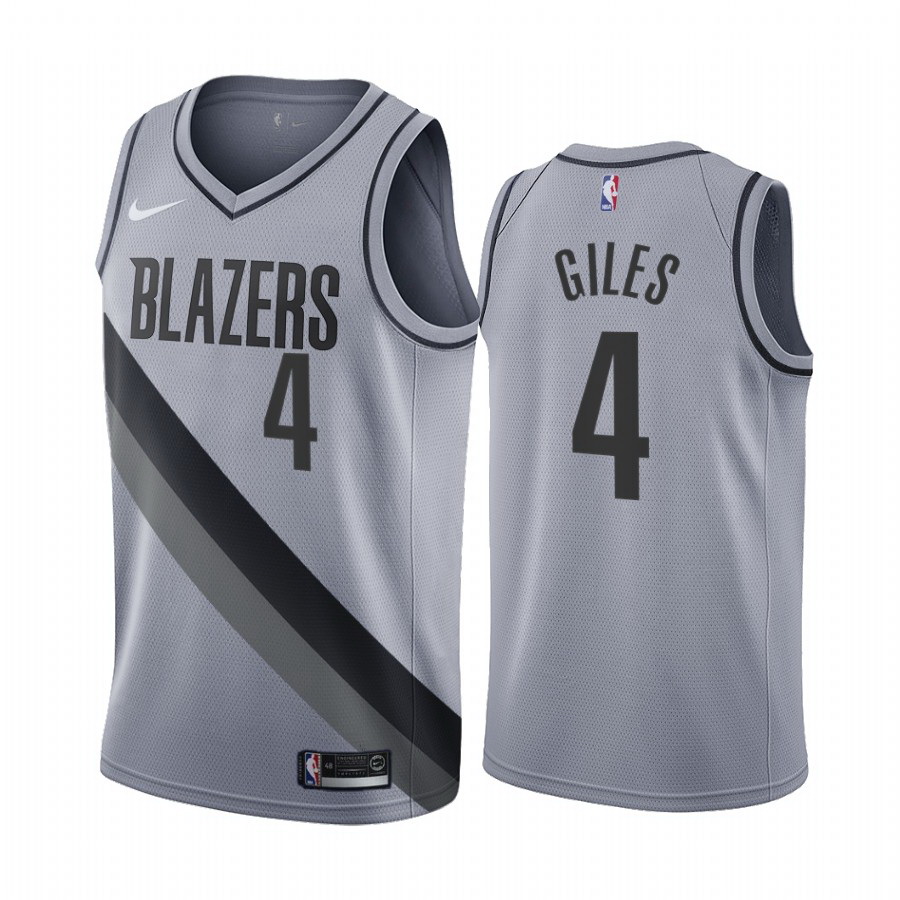 Men Portland Trail Portland Blazers 4 Harry Giles III Gray NBA Swingman 2020 21 Earned Edition Jerse