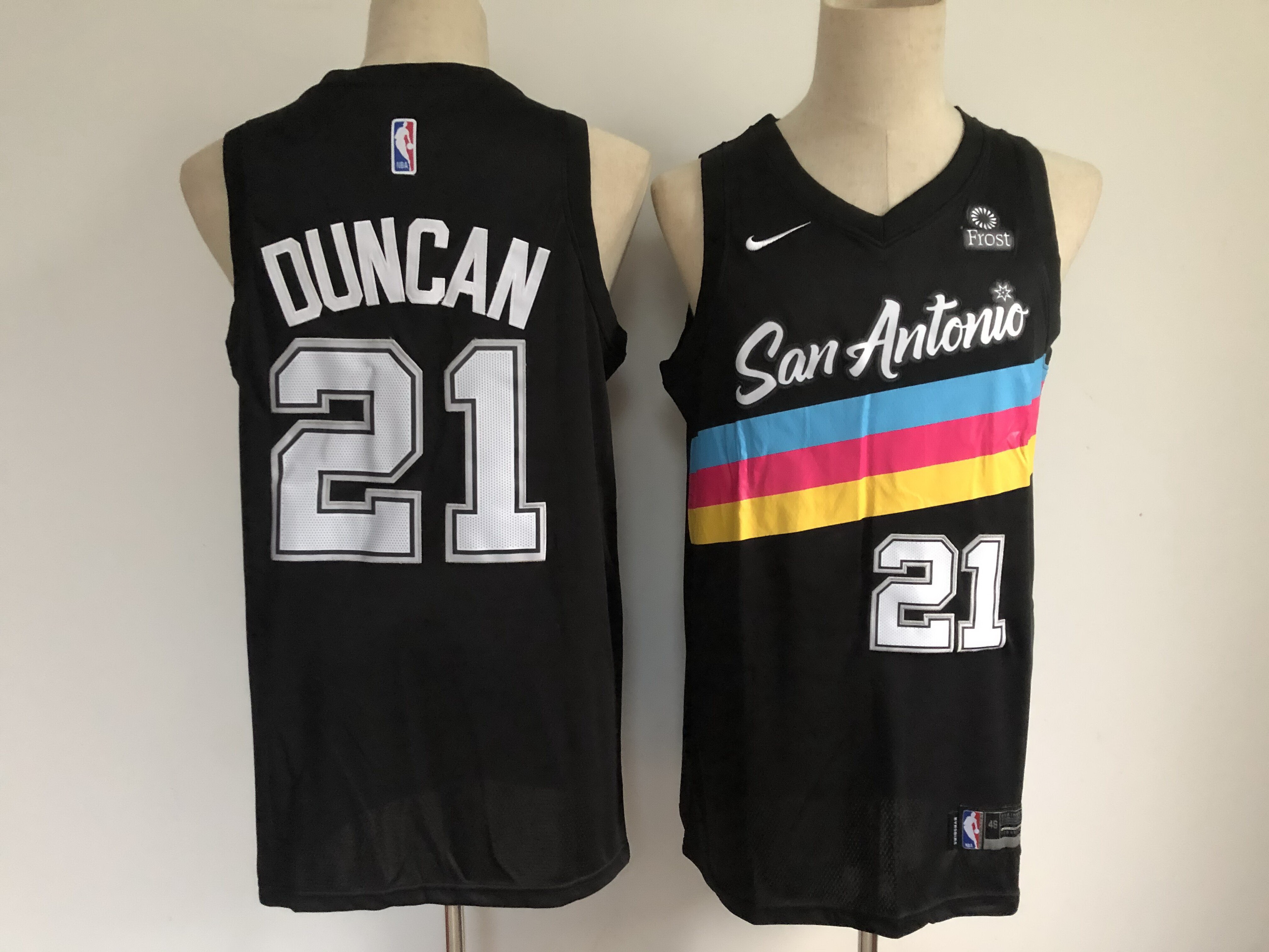 Men San Antonio Spurs 21 Tim Duncan Black 2021 Nike City Edition