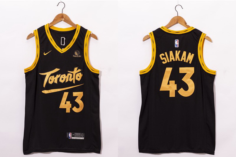 Men Toronto Raptors 43 Pascal Siakam Black 2021 Nike City Edition Swingman Jersey With The Sponsor L