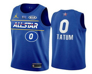 Men 2021 All Star 0 Jayson Tatum Blue Eastern Conference Stitched NBA Jersey