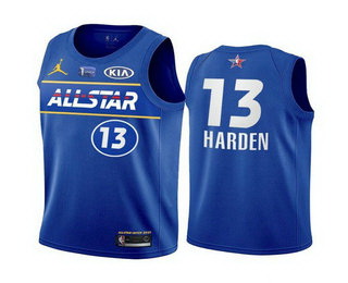 Men 2021 All Star 13 James Harden Blue Eastern Conference Stitch