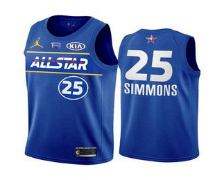 Men 2021 All Star 25 Ben Simmons Blue Eastern Conference Stitche