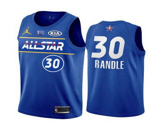 Men 2021 All Star 30 Julius Randle Blue Eastern Conference Stitc