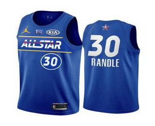 Men 2021 All Star 30 Julius Randle Blue Eastern Conference Stitched NBA Jersey