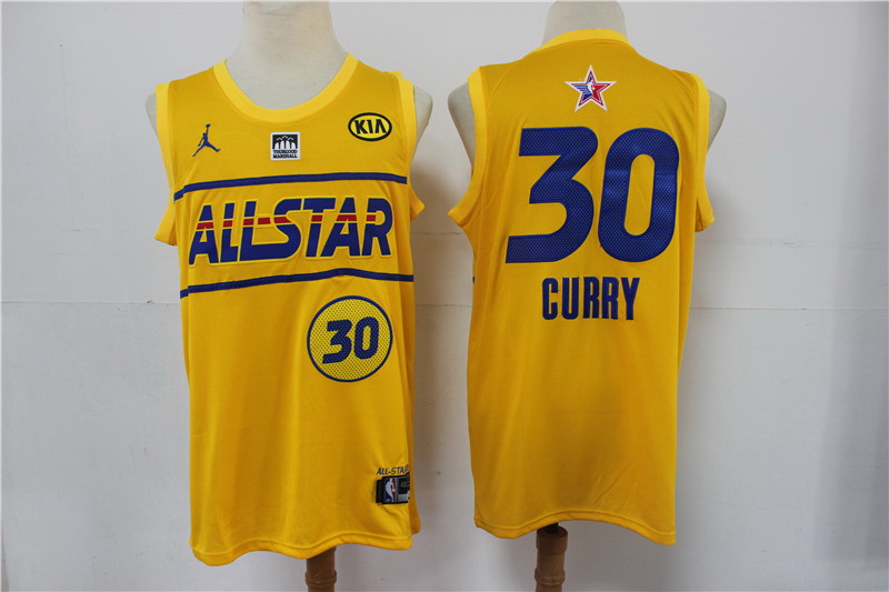 warriors 30 Stephen Curry 2021 All Star Game Yellow Swingman Jer