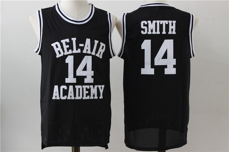 Men Bel Air Academy 14 Will Smith Black Stitched Movie Jersey