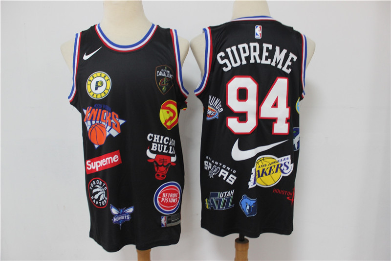 Men Supreme Nike 18ss NBA Teams Jersey Black