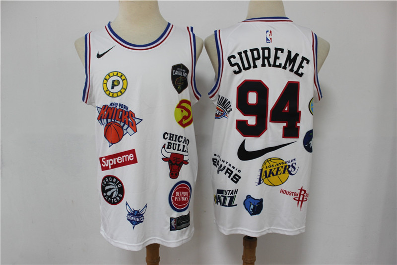 Men Supreme Nike 18ss NBA Teams Jersey White