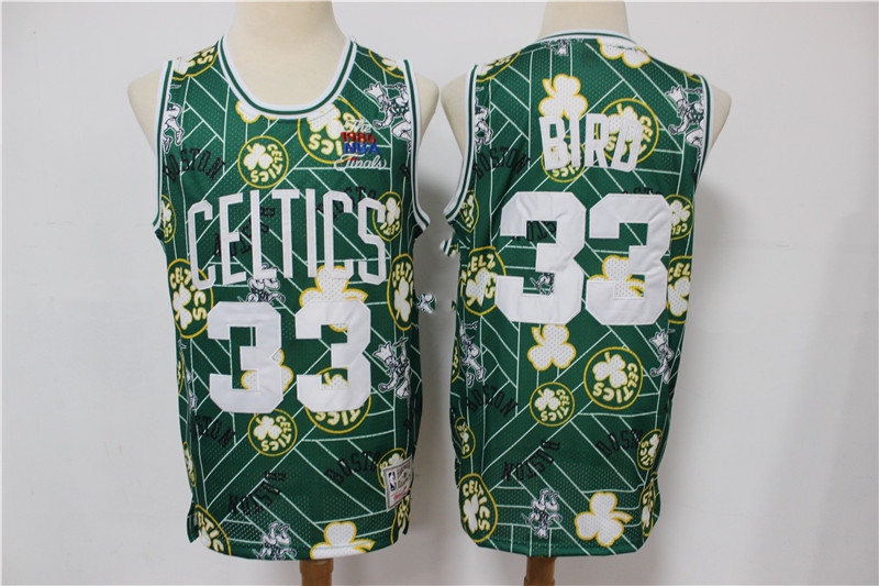 Men Boston Celtics Larry Bird 33 hwc jersey tear up pack Swingman Jersey