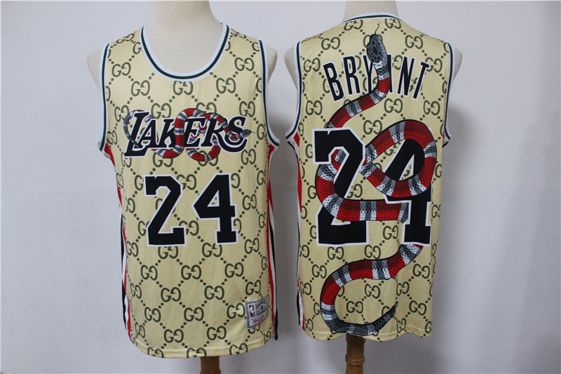 Men Los Angeles Lakers Kobe Bryant 24 Gucci Limited Jersey