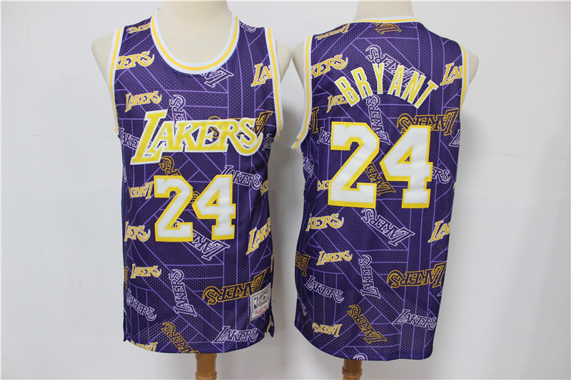 Men Los Angeles Lakers Kobe Bryant 24 hwc jersey tear up pack Swingman Jersey