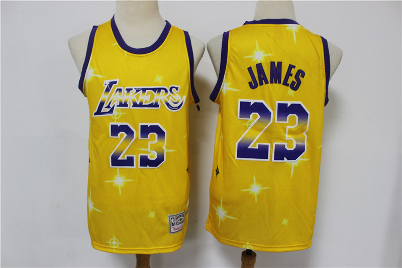 Men Los Angeles Lakers Lebron James 23 Full Stars Limited Jersey