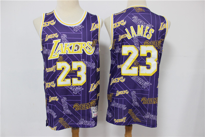 Men Los Angeles Lakers Lebron James 23 hwc jersey tear up pack Swingman Jersey