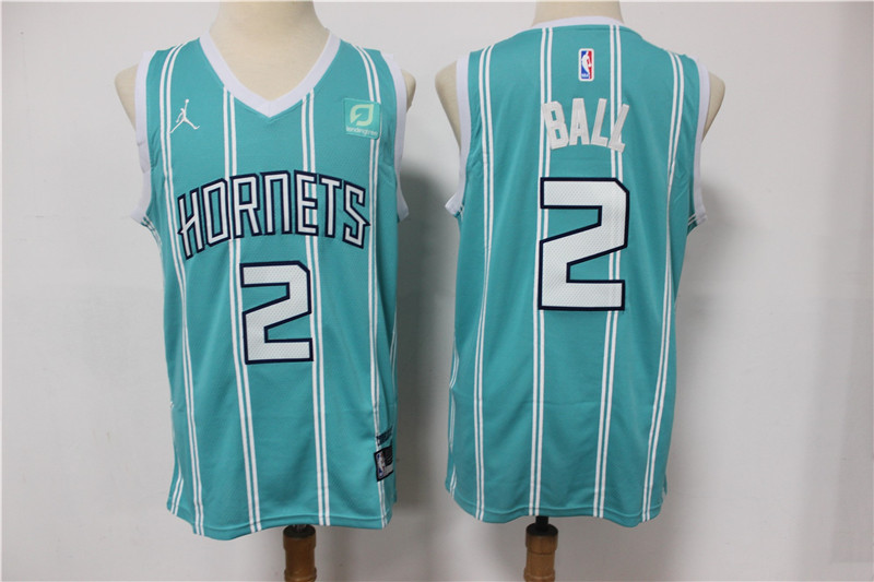 Men Nike Charlotte Hornets 2 LaMelo Ball Aqua NBA Jordan Swingman 2021 Jordan Brand Jersey