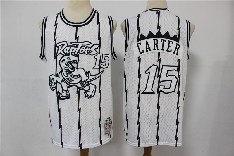 Men Toronto Raptors Vince Carter 15 White Michell Ness Jersey