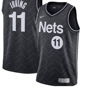 Men Brooklyn Nets Kevin Irving 2021 New Black Jersey