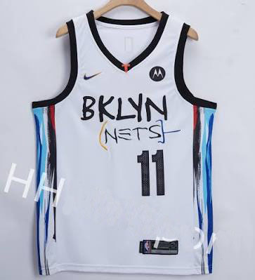 Men Brooklyn Nets 11 Kyrie Irving White 2021 Nike Swingman Jerse