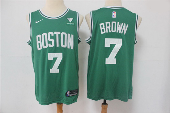 Men Boston Celtics Jaylen Brown 7 Green NBA New Nike Swingman jersey