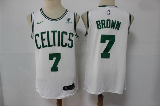 Men Boston Celtics Jaylen Brown 7 White NBA New Nike Swingman jersey