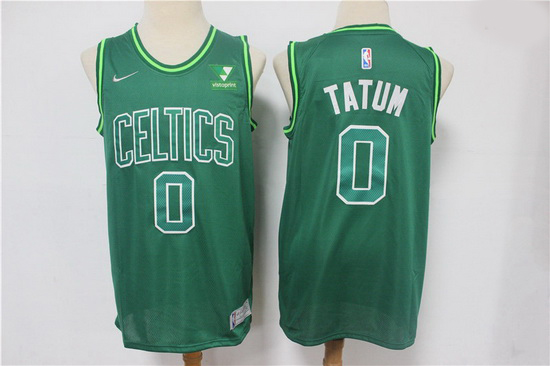 Men Boston Celtics Jayson Tatum 0 Green NBA New Swinman jersey