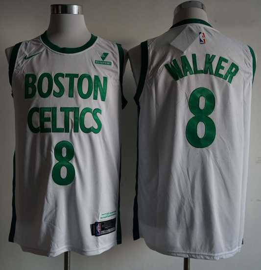 Men Boston Celtics Kemba Walker 8 White City Edition NBA Jersey