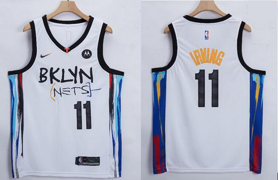 Men Brooklyn Nets Kyrie Irving 11 White 2021 Nike NBA Swingman Jersey