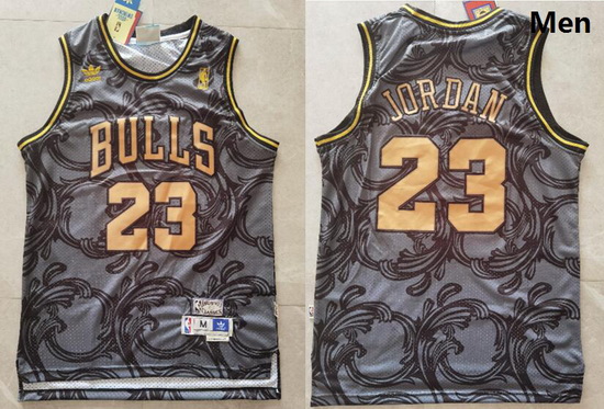 Men Chicago Bulls Michael Jordan 23 Gold Adidas NBA Jersey