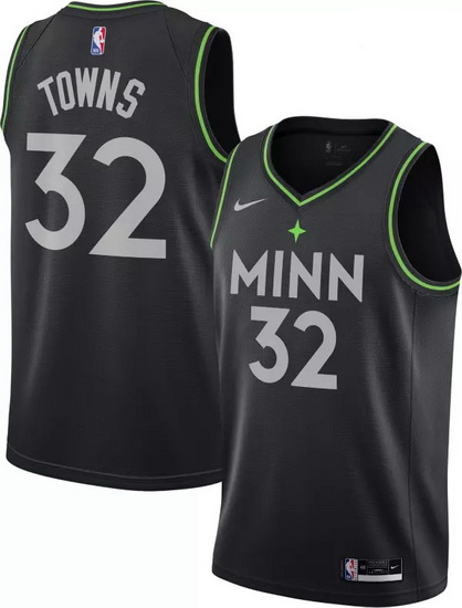 Men Minnesota Timberwolves Karl-Anthony Towns 32 2020-21 City Edition  Swingman Jersey