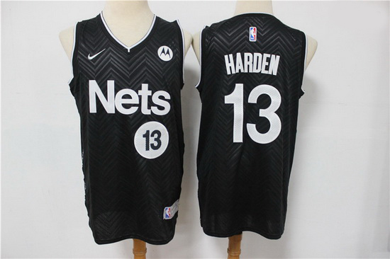 Men Nike Brooklyn Nets James Harden 13 Black NBA New grey playoff bonus jersey