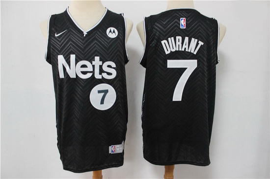 Men Nike Brooklyn Nets Kevin Durant 7 Black NBA New grey playoff