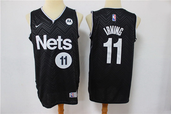 Men Nike Brooklyn Nets Kyrie Irving 11 Black NBA New grey playoff bonus jersey