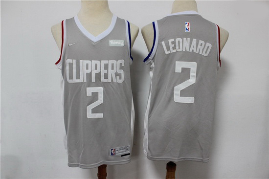 Men Nike Los Angeles Clippers 2 Kawhi Leonard Black NBA New grey playoff bonus jersey