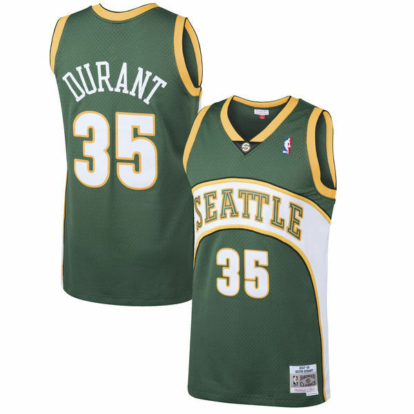 Men Seattle SuperSonics Kevin Durant #35 Mitchell Ness Green NBA