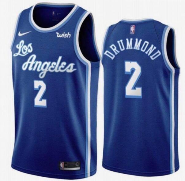 Men Los Angeles Lakers Andre Drummond 2 Basketball Blue Jersey