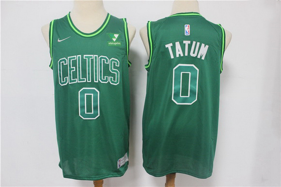 Men Boston Celtics 0 Jayson Tatum Green 2021 Earned Edition Swingman Jersey