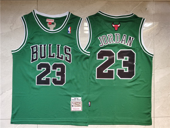 Men Chicago Bulls 23 Michael Jordan Green 1997 98 Hardwood Classics Swingman Jersey