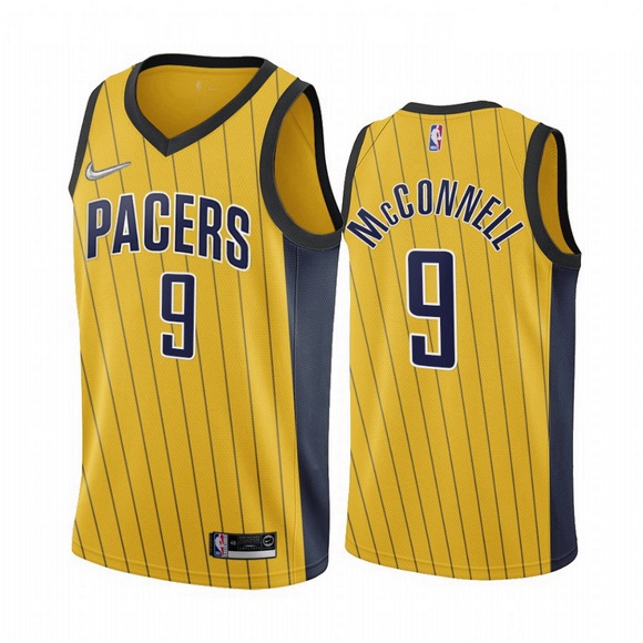 Men Indiana Pacers 9 T J  McConnell Gold NBA Swingman 2020 21 Ea