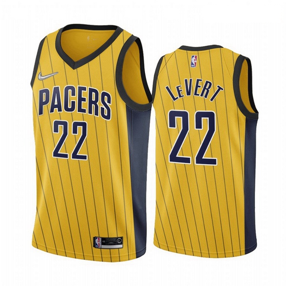 Men Indiana Pacers 22 Caris LeVert Gold NBA Swingman 2020 21 Earned Edition Jersey