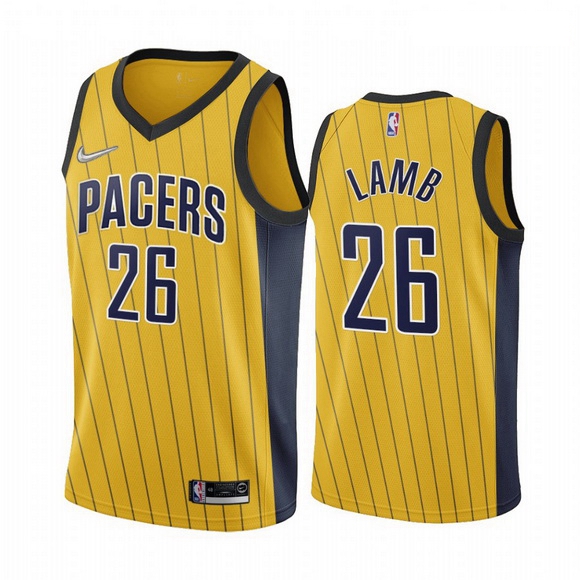 Men Indiana Pacers 26 Jeremy Lamb Gold NBA Swingman 2020 21 Earn