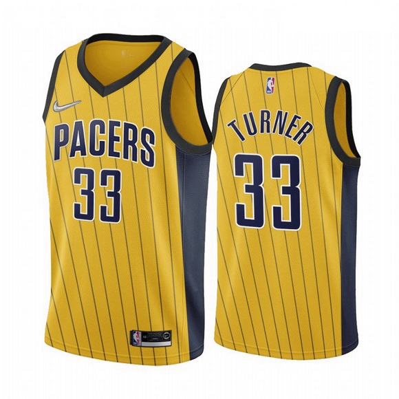 Men Indiana Pacers 33 Myles Turner Gold NBA Swingman 2020 21 Earned Edition Jersey