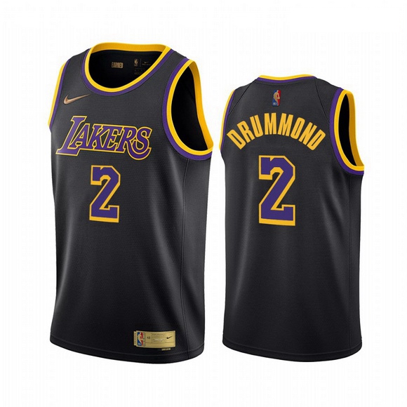 Men Los Angeles Lakers 2 Andre Drummond Black NBA Swingman 2020 21 Earned Edition Jersey